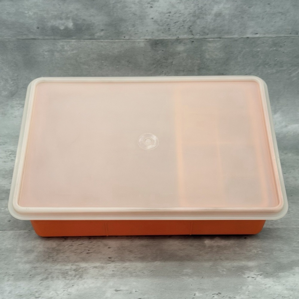 TUPPERWARE tuppercraft orange sectioned craft hobby organizer box #1421